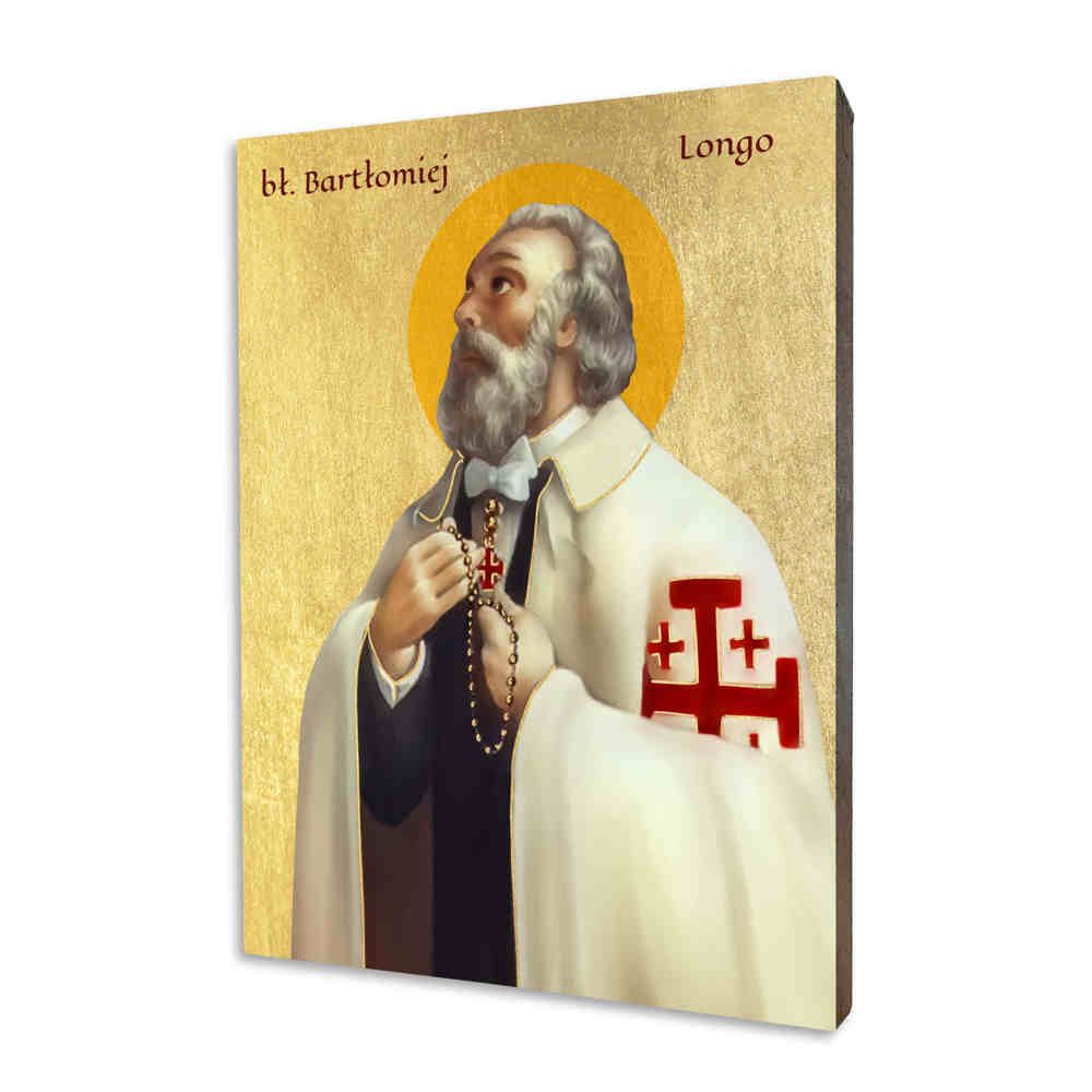 Ikona religijna drewniana święty Bartłomiej Longo