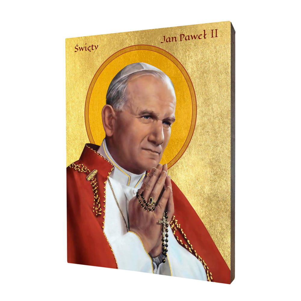 Ikona religijna drewniana święty Jan Paweł II