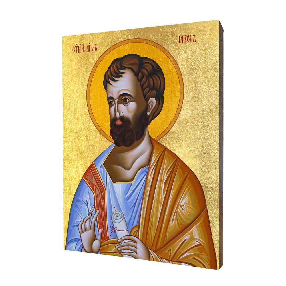 Ikona drewniana religijna ze złoceniem święty Jakub Apostoł