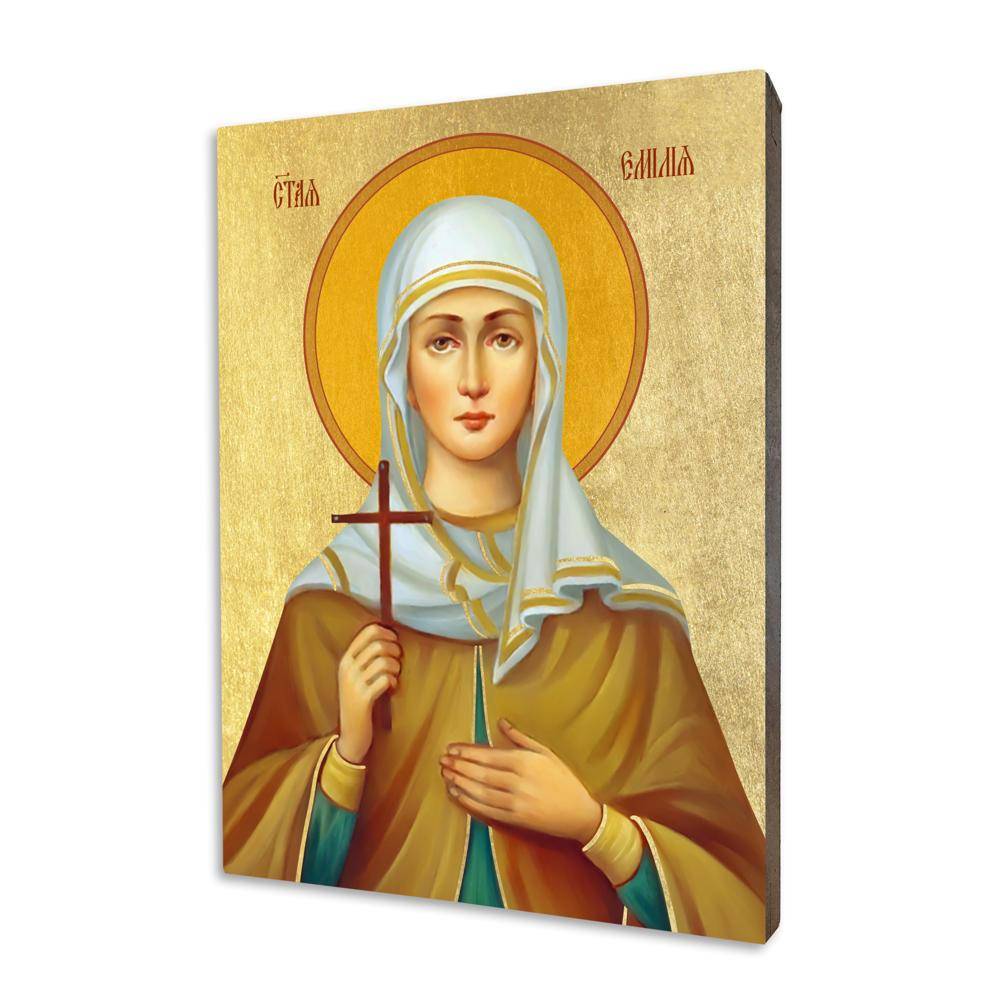 Ikona drewniana religijna ze złoceniem św. Emilia (Amelia)
