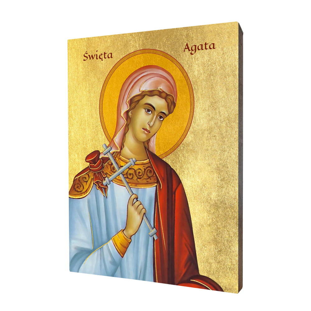 Ikona religijna drewniana święta Agata Sycylijska