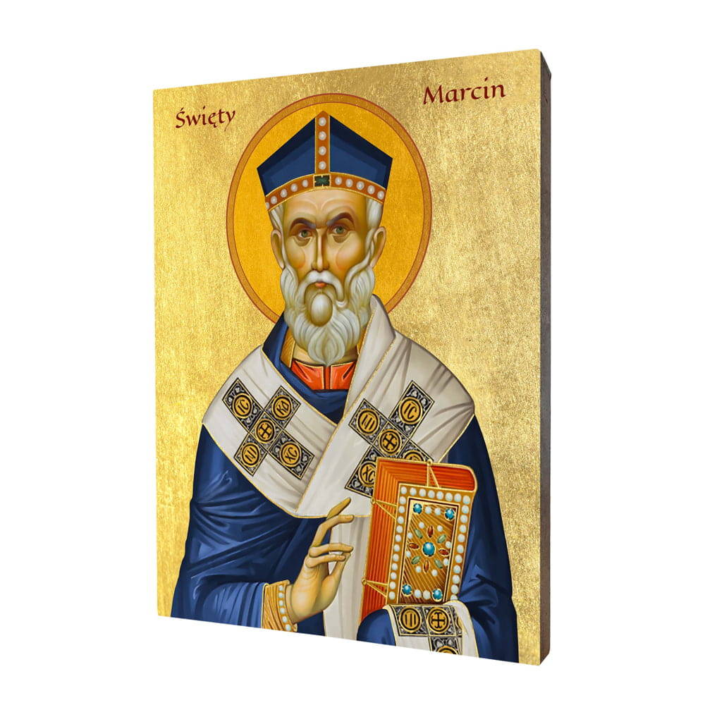 Ikona religijna drewniana święty Marcin z Tours