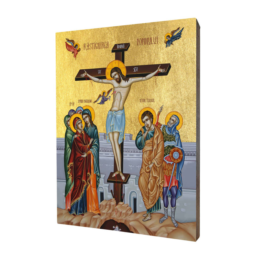 Ikona religijna drewniana Chrystus na Krzyżu