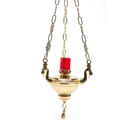 Lampa elektryczna lub oliwna, wisząca 