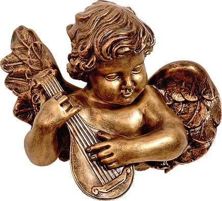 Aniołek - płaskorzeźba (z mandoliną) - figura (30×26 cm)