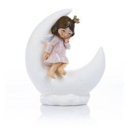 Figurka - aniołek - księżyc - świecący - 18 cm - Favola