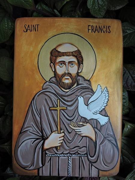 Ikona ręcznie pisana Święty Franciszek 16 x 23 cm