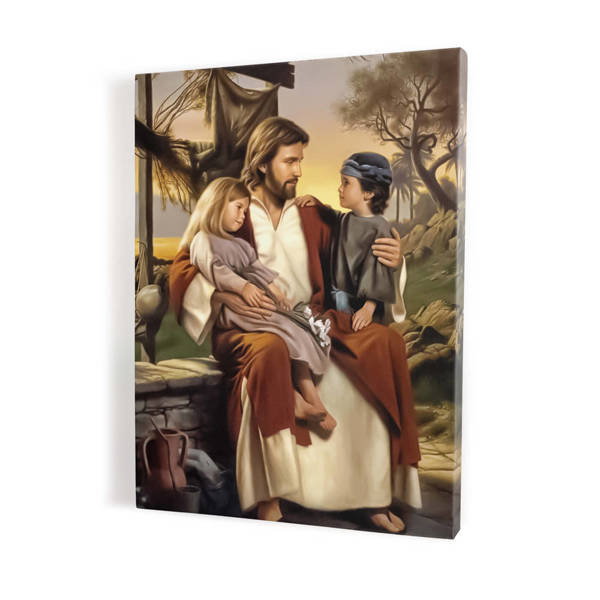 Jezus z dziećmi, obraz religijny na płótnie