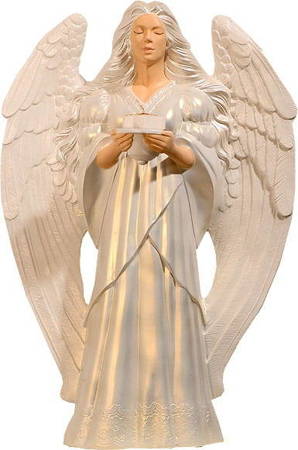 Anioł stojący z podstawką na świece - figura (56 cm)