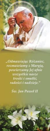 Baner na Różaniec "Odmawiając różaniec.." 50x130 cm