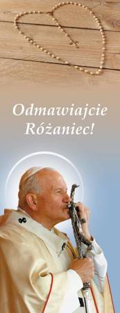 Baner na Różaniec "Odmawiajcie różaniec.." 50x130 cm