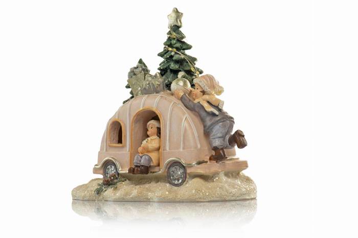Figurka - auto świąteczne - świecące - 16 cm - Favola