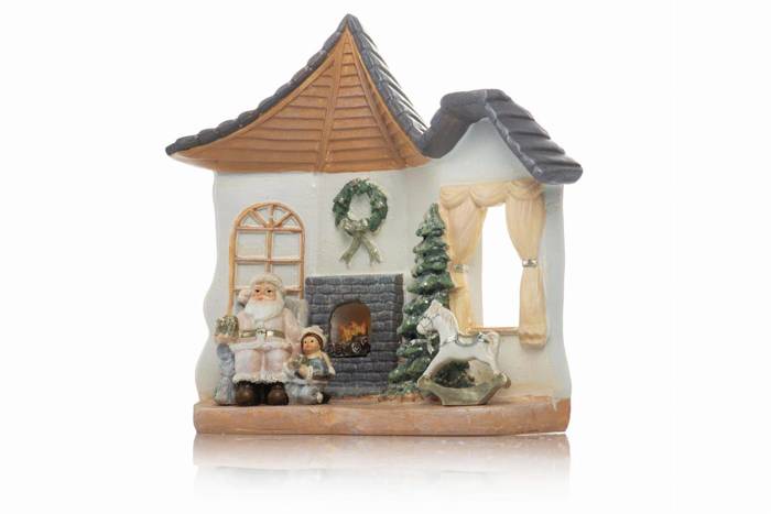 Figurka - domek świąteczny - świecący - 17 cm - Favola