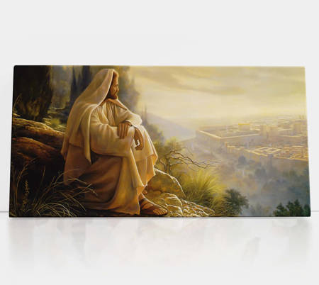 Jezus patrzący na Jerozolimę, obraz religijny  na płótnie