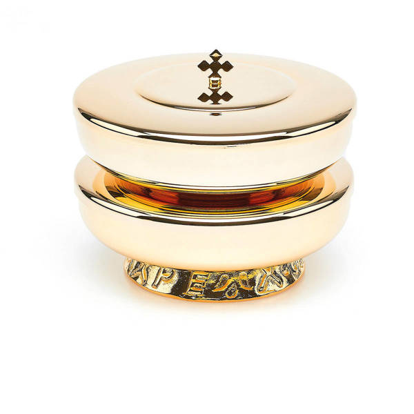 Puszka na komunikanty piętrowa, podwójna, pozłacana