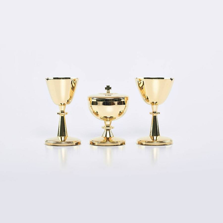 Kielich mini do podróżnej walizki, dekorowany, złocony 13cm