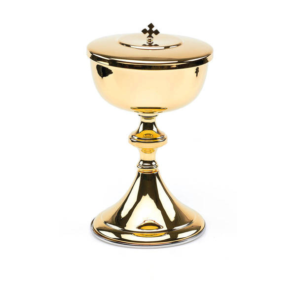 Puszka na komunikanty, wysoka, złocona 26cm