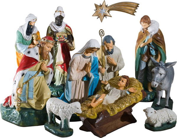 Duża Szopka Bożonarodzeniowa do kościoła (11elementów) (55 cm)