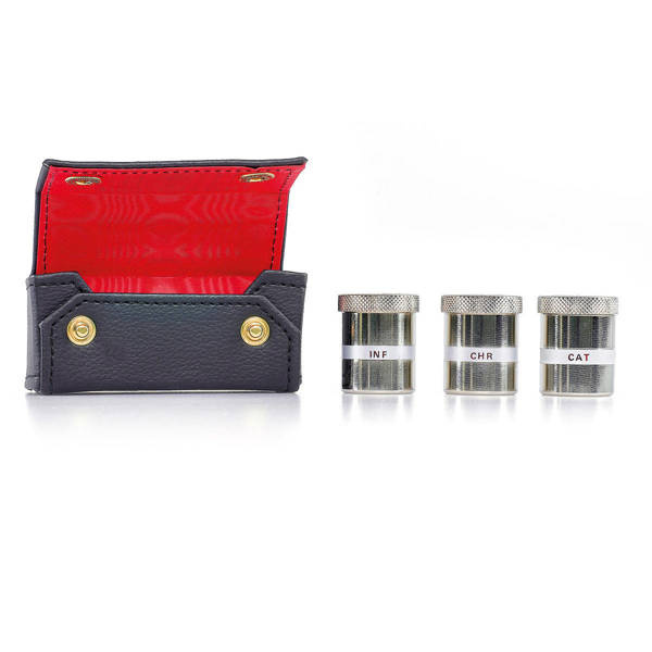 Pojemniki na oleje w etui, metal niklowany