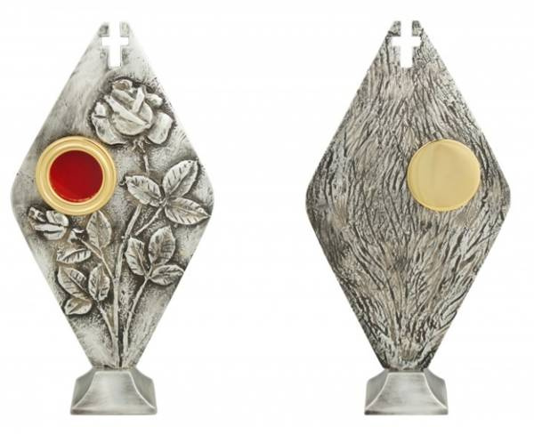 Relikwiarz mosiężny dedykowany Św. Ricie o wysokości 23,5 cm