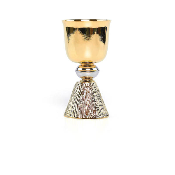 Kielich mini, dekorowany, złocony, do podróżnej walizki 13cm