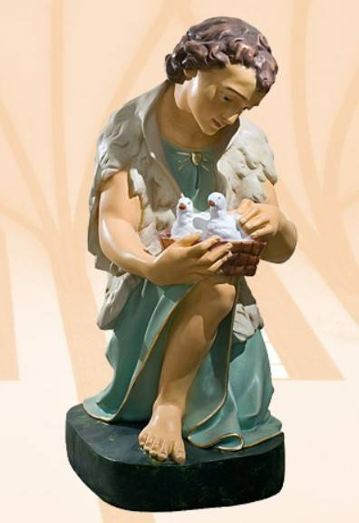 Pastuszek z Gołąbkami - Figura do szopki (74 cm)