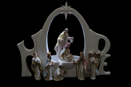 Szopka bożonarodzeniowa - świecąca - Bianco