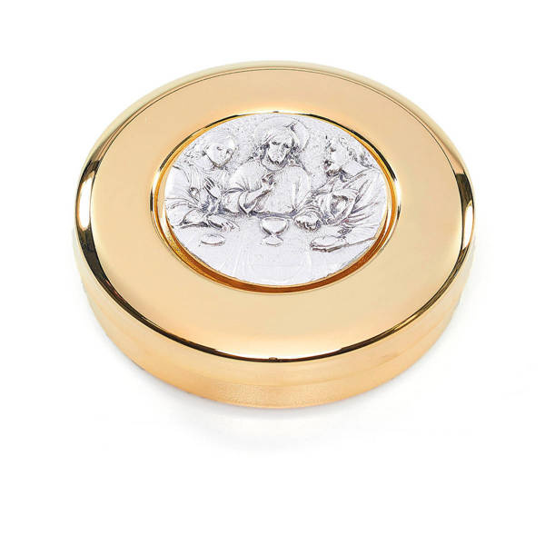 Cyborium z posrebrzaną plakietką "Ostatnia Wieczerza"