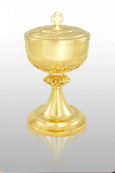 Puszka litrurgiczna do przechowywania komunikantów wysokość 20 cm