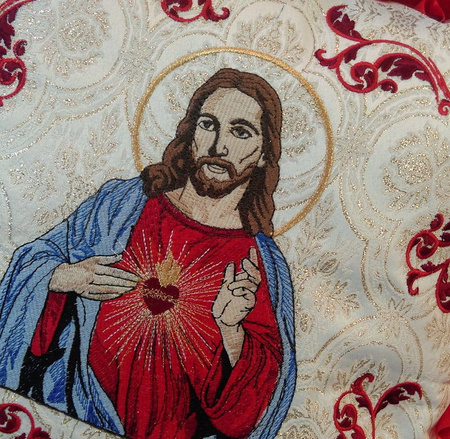 Poduszka procesyjna na Boże Ciało, Serce Pana Jezusa
