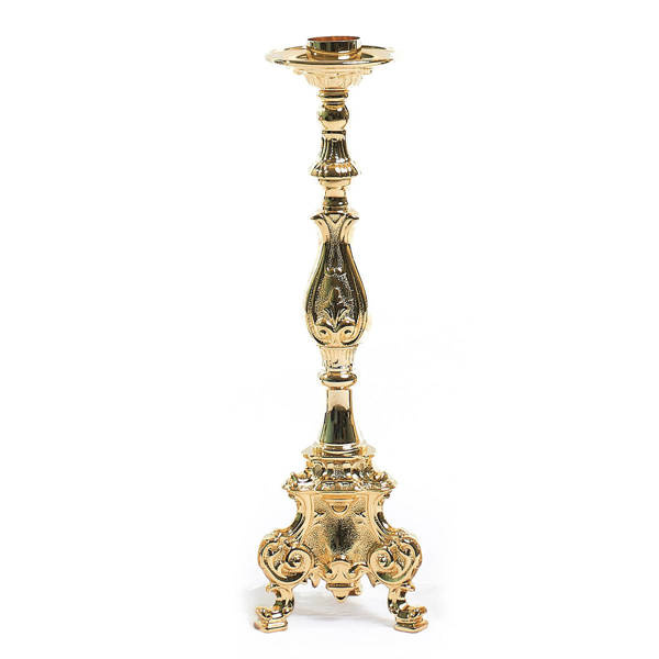 Świecznik w stylu rokoko, pozłacany wys. 40cm