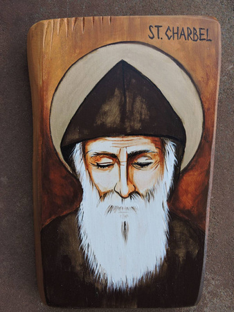 Ikona ręcznie pisana Święty Charbel 17 x 24 cm