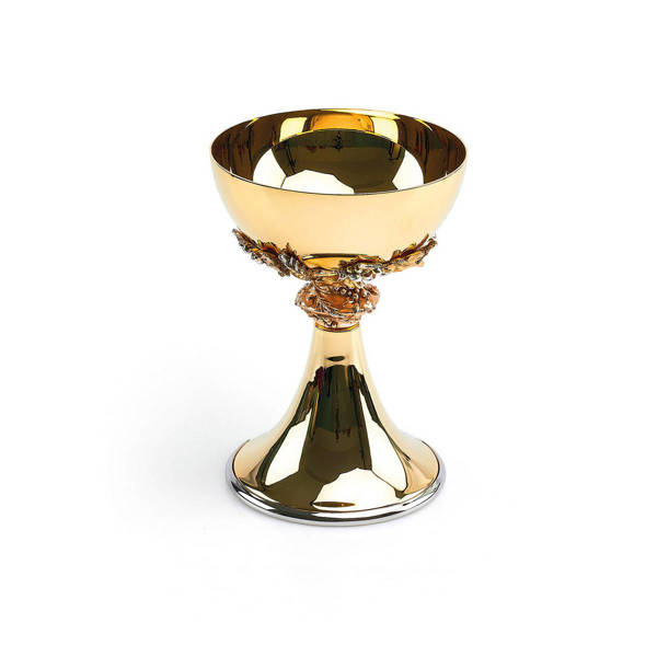 Kielich z ornamentem "winne grona", pozłacany 20cm