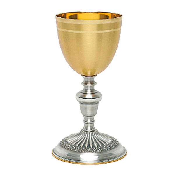 Kielich dwukolorowy, pozłacany, posrebrzany 19,5cm