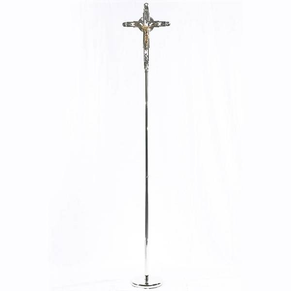 krzyż procesyjny, niklowany wys. 200cm