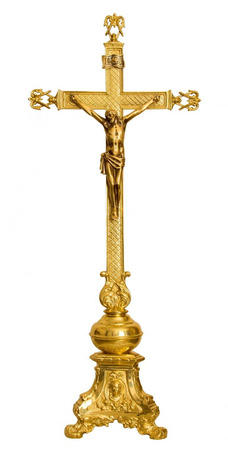 Krzyż ołtarzowy mosiężny wys. 68cm
