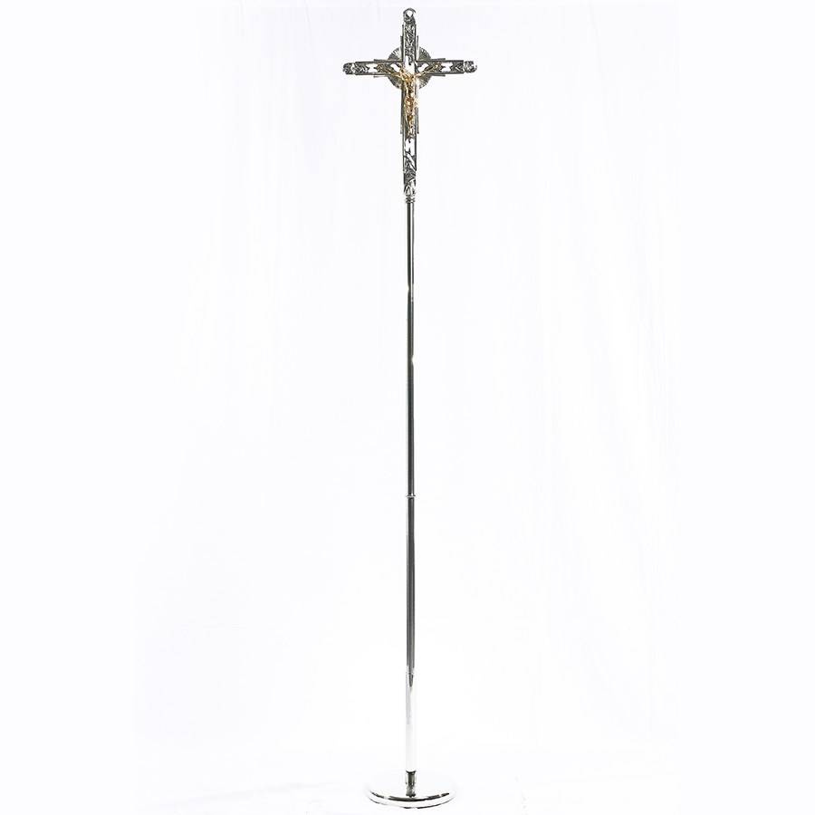 krzyż procesyjny, niklowany wys. 200cm