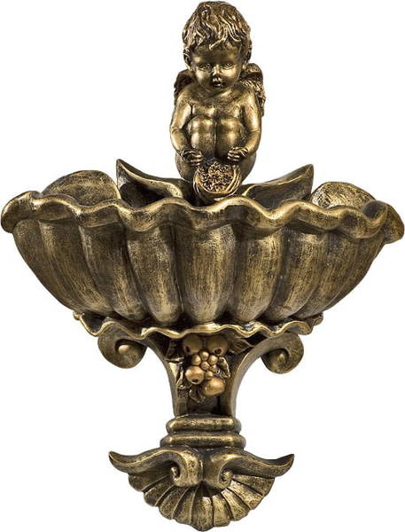 Aniołek siedzący nad misą - figura (38 cm)