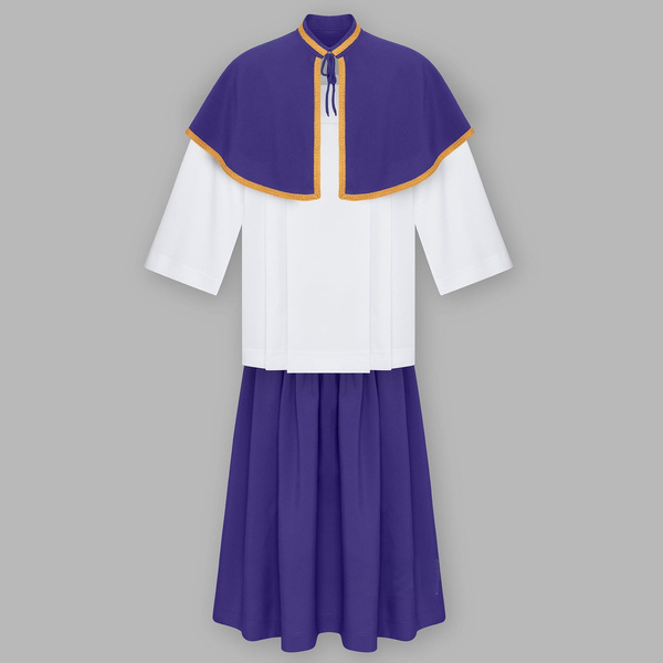 Peleryna i spódnica ministrancka w kolorze fioletowym