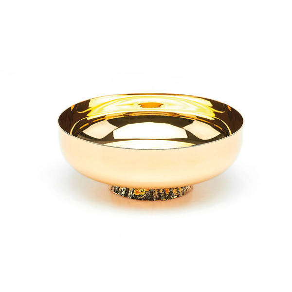 Patena głęboka do koncelebry, na nodusie dekorowanym, pozłacana 14cm