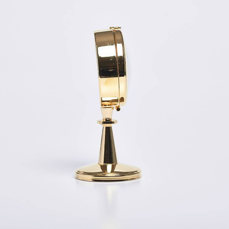 Relikwiarz mosiężny, złocony 16cm