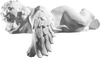 Aniołek śpiący ze skrzydełkiem do dołu (prawy) - figura (43 cm)