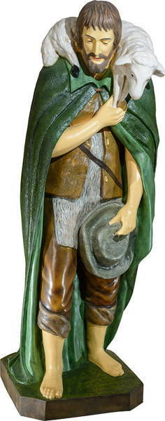 Pasterz z owcą na plecach - Figura do szopki (160 cm)