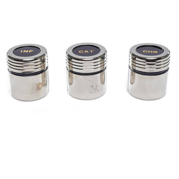 Pojemniki na oleje, metal w kolorze złotym