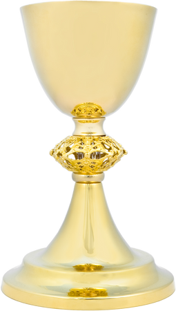 Kielich mszalny złocony ze złotym nodusem o wysokości 19 cm