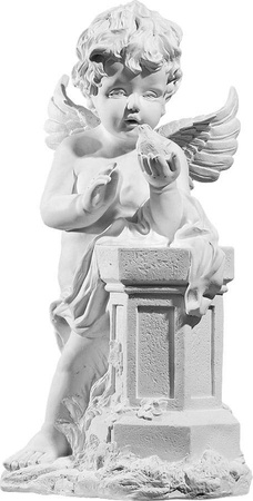 Aniołek stojący przy kolumnie z gołąbkiem na ręce - figura (52 cm)