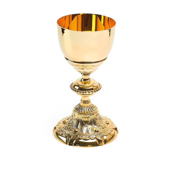 Kielich w stylu barokowym, złocony 22cm
