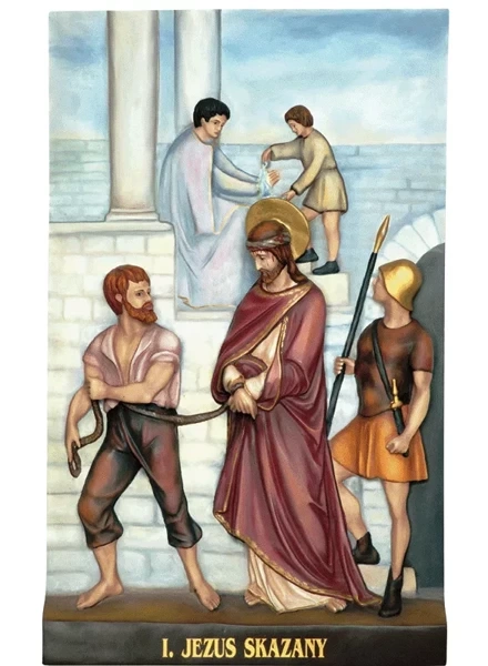 Droga krzyżowa prostokątna 14 stacji (102 cm x 63 cm)