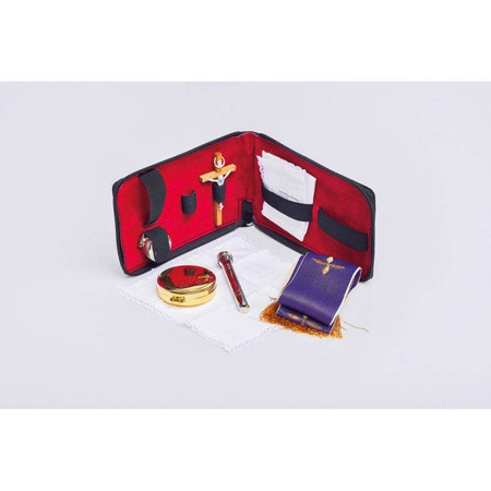 Bursa z wyposażeniem liturgicznym ze skóry cielęcej