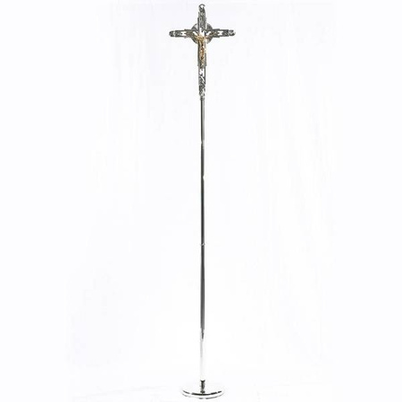 krzyż procesyjny, niklowany wys. 200cm